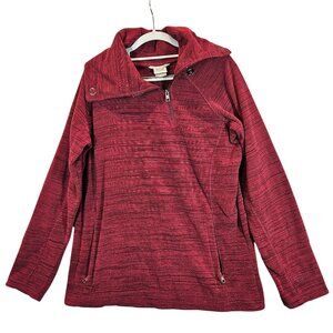 Avalanche Womens L Red Quarter-Zip Pullover fleece Zipper Pockets Thumbholes